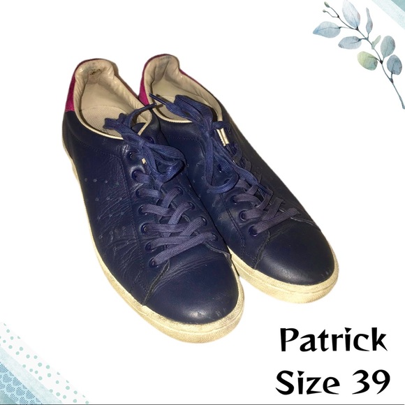 🎉 HP! Rare! PATRICK Navy Leather Sneakers - EUC! - Picture 2 of 9